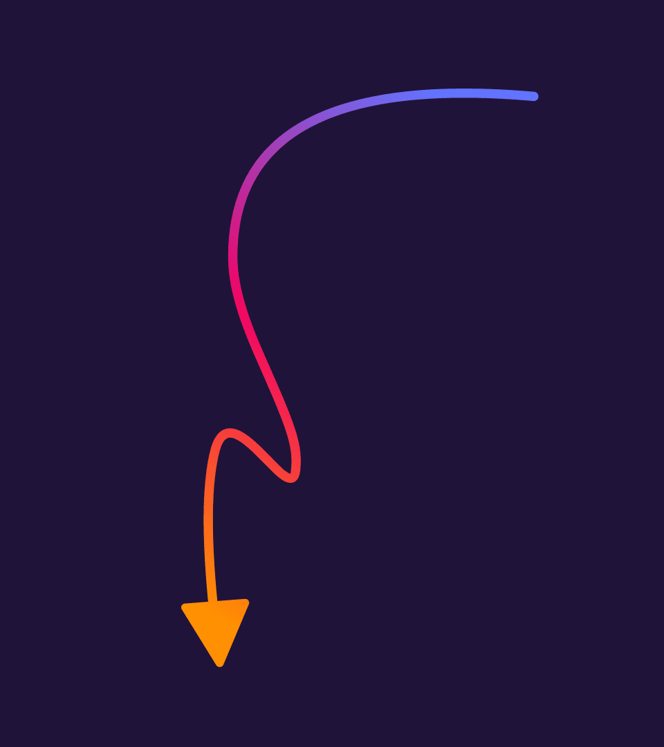 Cover for Mozilla dot design showing a wiggling arrow in a gradient of the brand colors