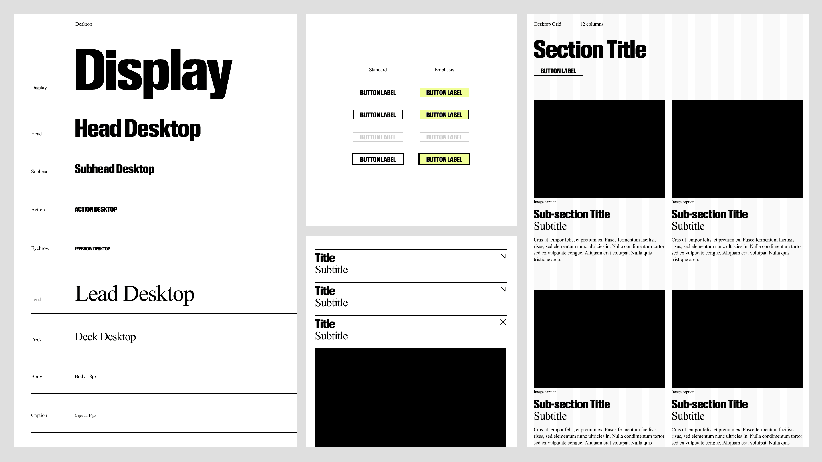 The type scales, components, and grids that compose the WTF digital design system