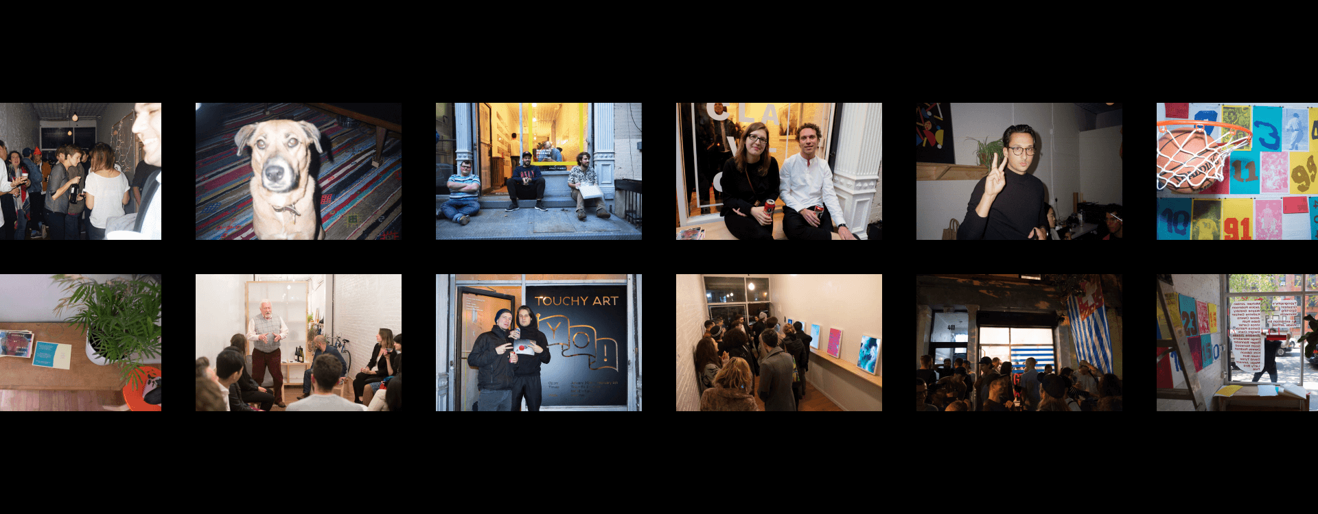 Photo stream of show openings