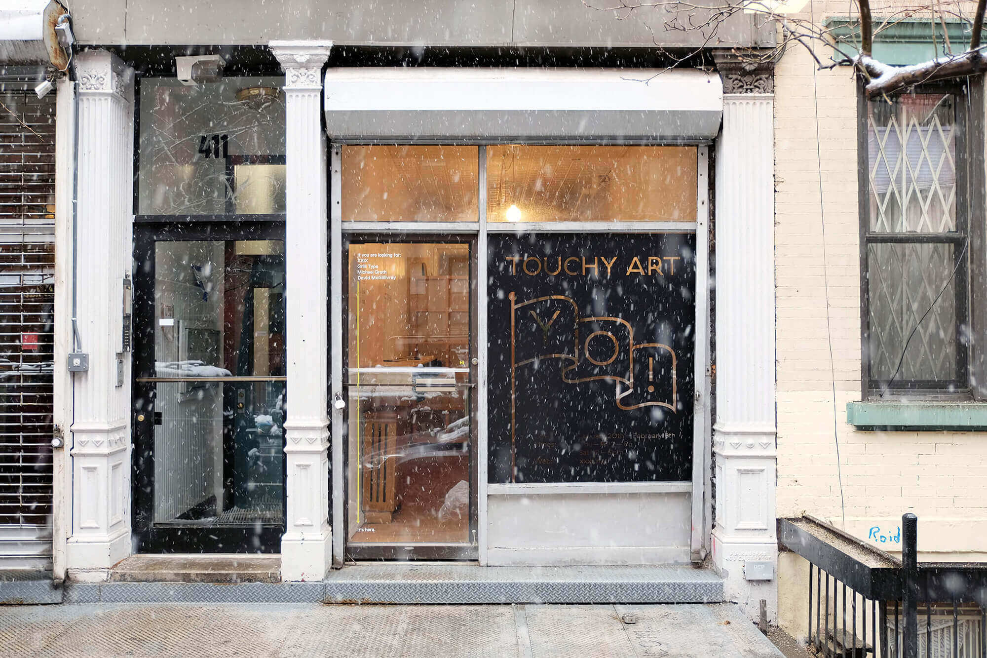 Front of former XXXI space in winter