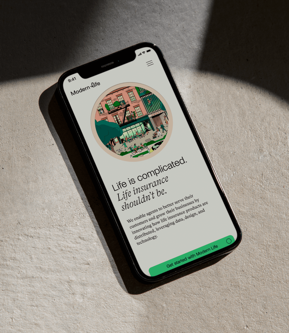 Modern life website mobile phone