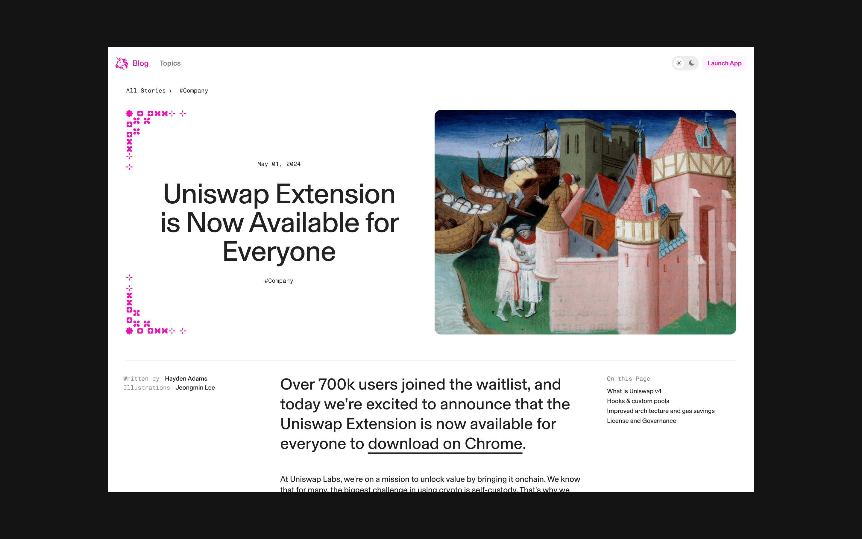 Top of article page