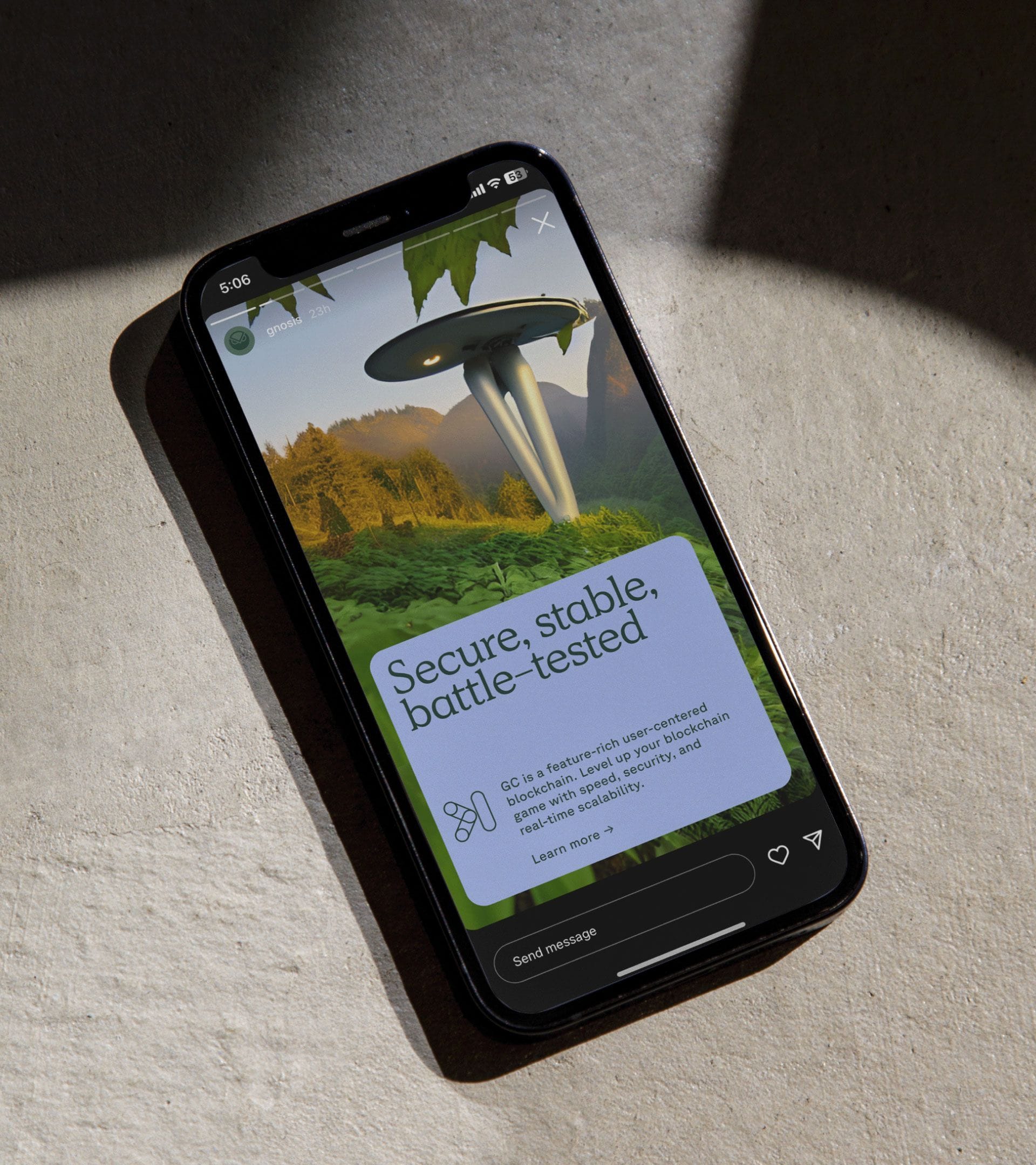 Gnosis chain icons in iphone mockup