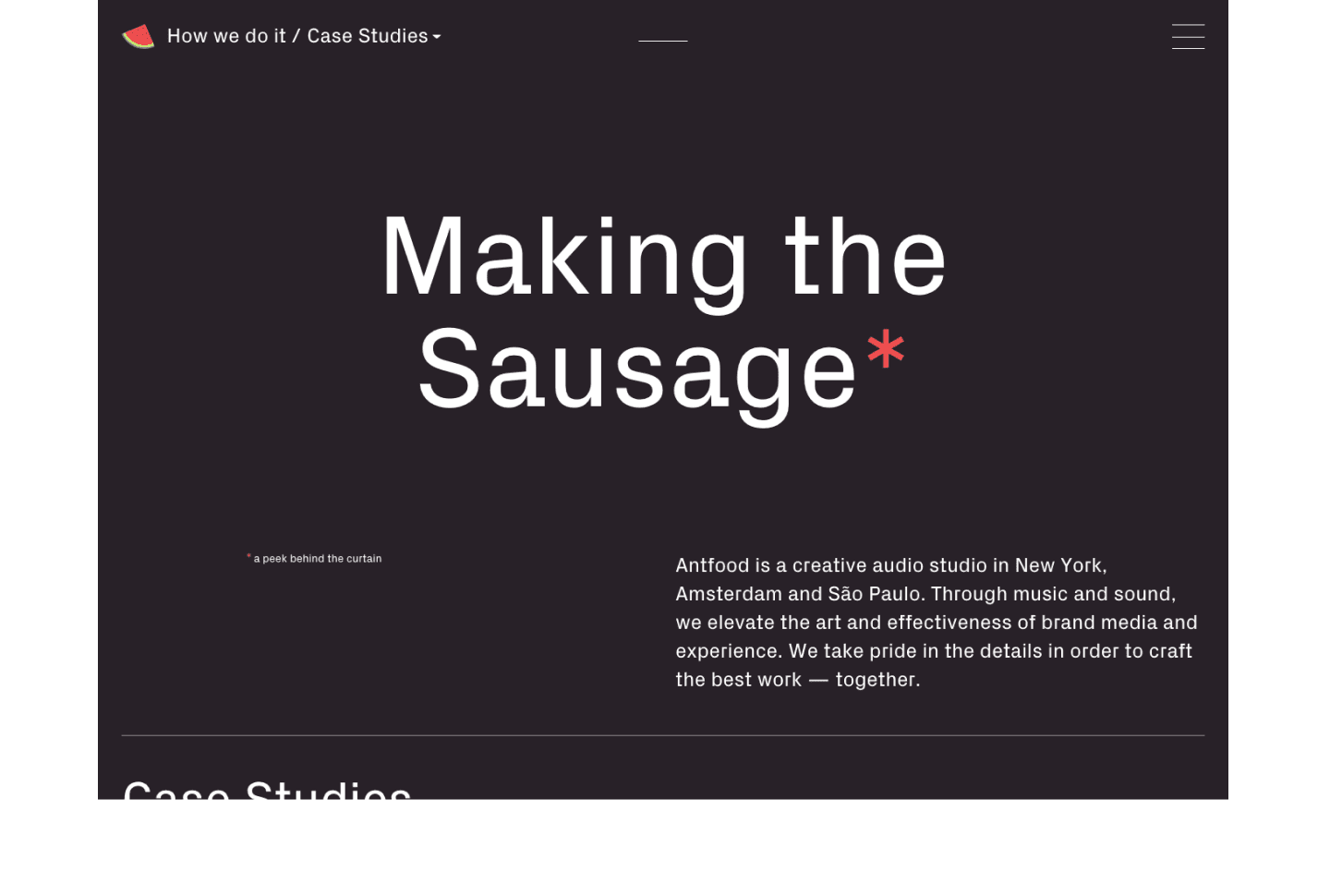 Landing of "How we do it" page