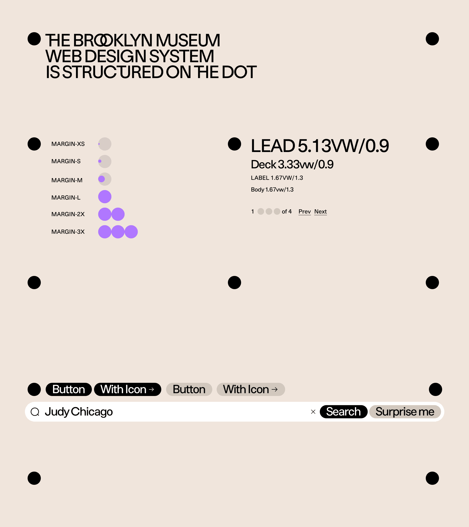 Some of the UI components of the design system.