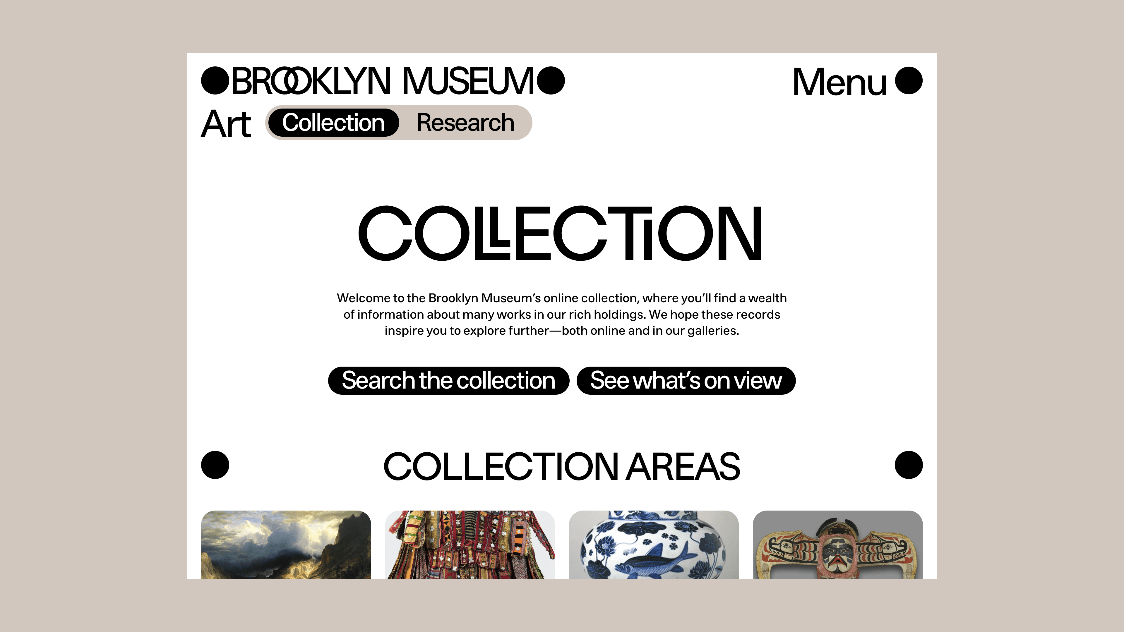Collection landing page.