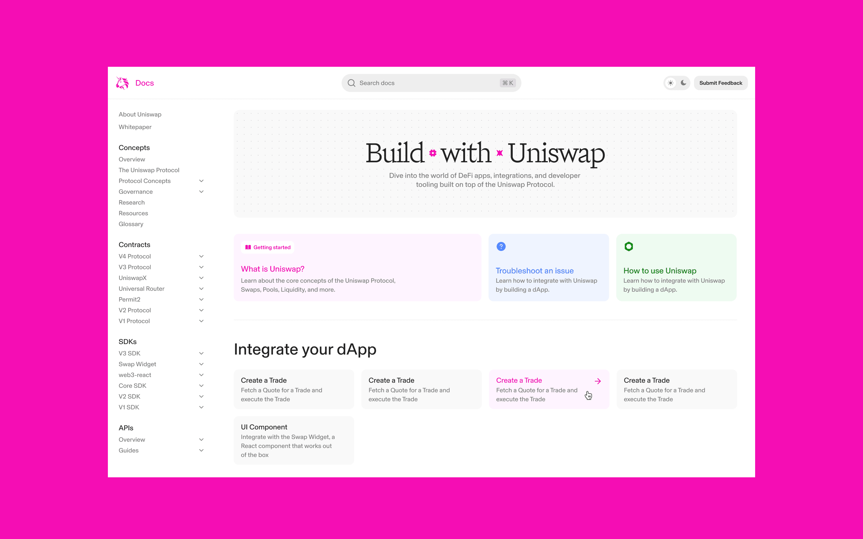 Docs homepage