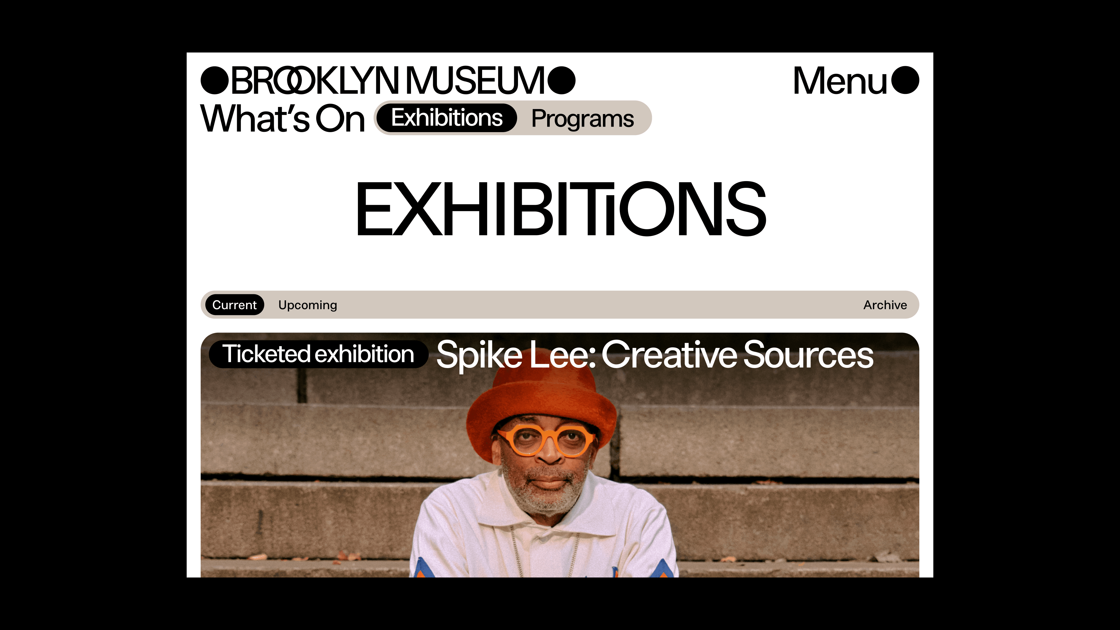 Exhibition landing page.